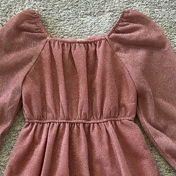 Hayden Girls Elegant Pink Metallic Dress - Picture 2 of 6